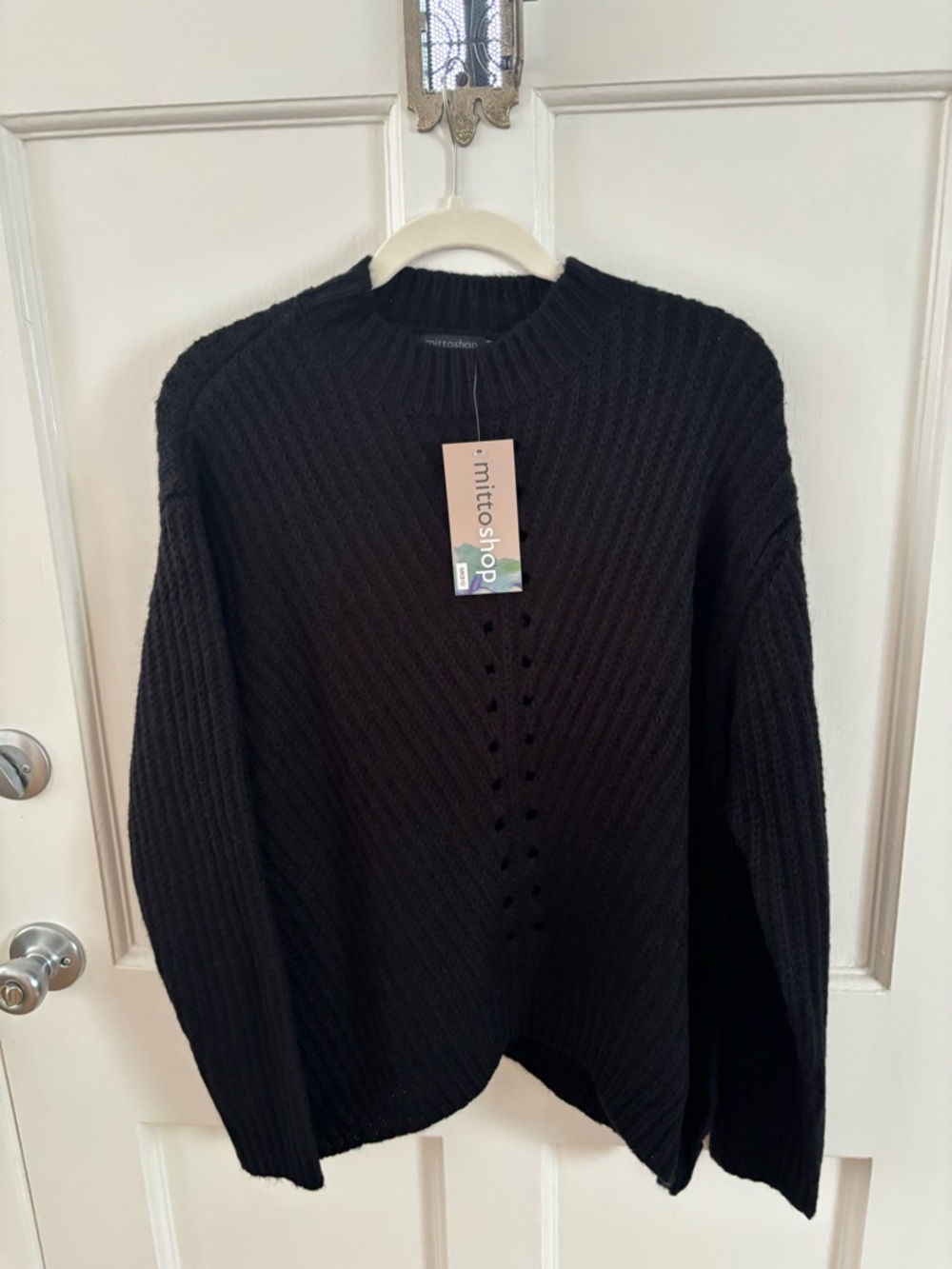 2 for $30 🌸mittoshop Black Ribbed Crewneck Pullover Sweater